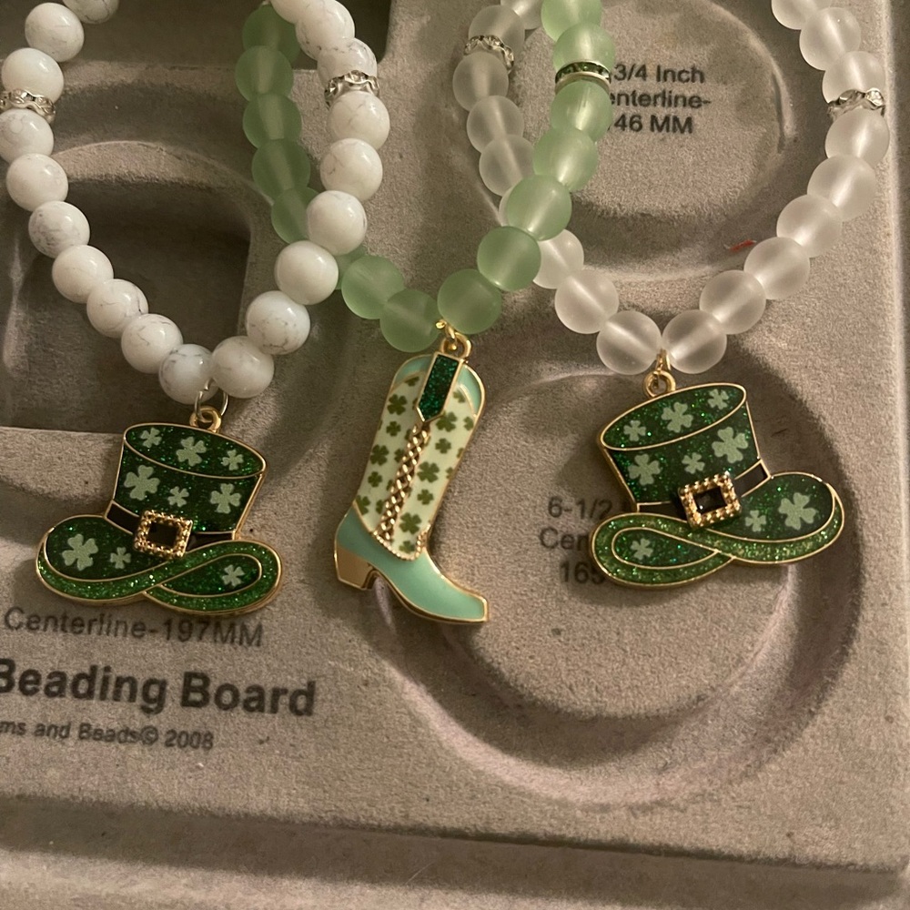 Green and White St. Patrick's Day Jewelry Set